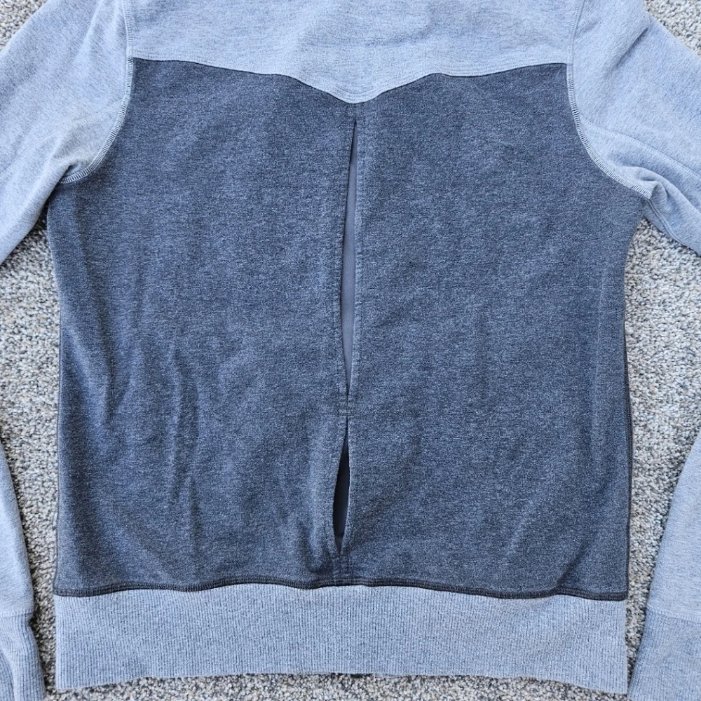 Lululemon Bliss Break Zip Hoodie Heathered Gray Color Block Sweatshirt Size 8